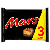 The Mars - Chocolate Bar Multipack (3 x 39.4g) features the classic Mars logo and image of nougat caramel milk chocolate—ideal for enjoying a sweet treat anytime.